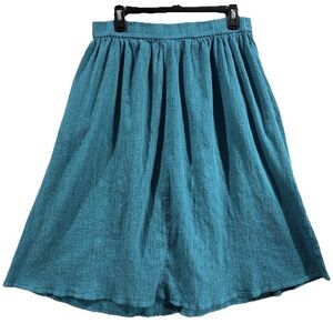 Cotton Pocket Skirt Casual Summer Teal Size L Coastal